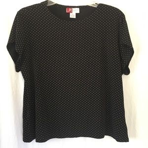 CLEARANCE! 5/$15 - JM Collection Polka Dot Top Sz XL